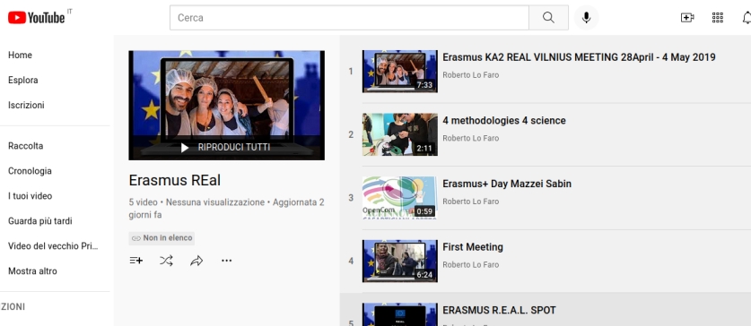 Canale Youtube del progetto