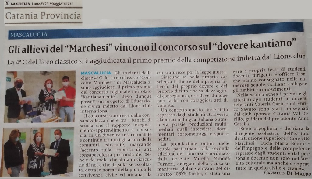 Articolo del 23 maggio 2022